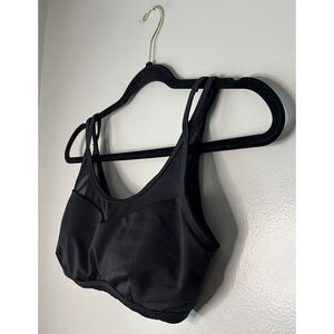 Marika Sports‎ Bra Women's Size Small Black Padded Athletic Sheer Cross Back